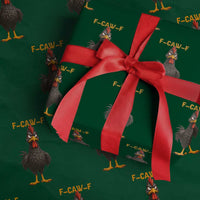 Funny F Caw F Grumpy Black Chicken Graphic Wrapping Paper Roll Moody Bird Meme for Sarcastic Animal Lovers