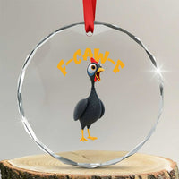 Funny F Caw F Guinea Fowl Crystal Glass Ornament Cartoon Guinea Bird Poultry Humor - Wonder Print Shop