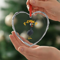 Funny F Caw F Guinea Fowl Heart Crystal Glass Ornament Cartoon Guinea Bird Poultry Humor - Wonder Print Shop