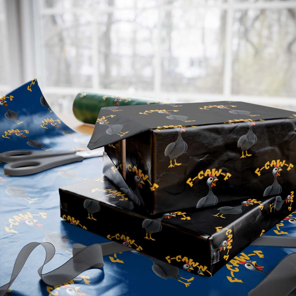 Funny F Caw F Guinea Fowl Wrapping Paper Roll Cartoon Guinea Bird Poultry Humor - Wonder Print Shop