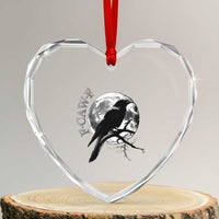 Funny F Caw F Heart Crystal Glass Ornament Black Crow Moon Gothic Adult Humor - Wonder Print Shop