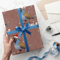 Funny F Caw F Quail Christmas Wrapping Paper Roll Cartoon Quail Bird Santa Hat Poultry Humor - Wonder Print Shop