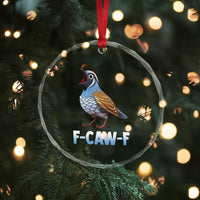Funny F Caw F Quail Crystal Glass Ornament Cartoon Quail Bird Poultry Humor - Wonder Print Shop