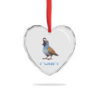 Funny F Caw F Quail Heart Crystal Glass Ornament Cartoon Quail Bird Poultry Humor - Wonder Print Shop