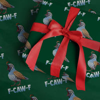 Funny F Caw F Quail Wrapping Paper Roll Cartoon Quail Bird Poultry Humor - Wonder Print Shop