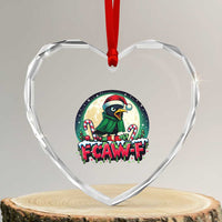 Funny F Caw F Raven Joke Heart Crystal Glass Ornament Holiday Gift - Wonder Print Shop