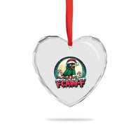 Funny F Caw F Raven Joke Heart Crystal Glass Ornament Holiday Gift - Wonder Print Shop