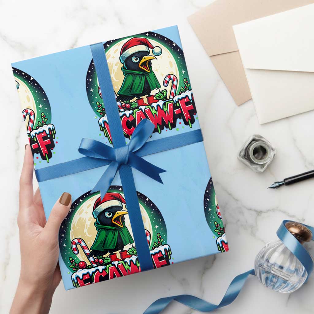 Funny F Caw F Raven Joke Wrapping Paper Roll Holiday Gift - Wonder Print Shop