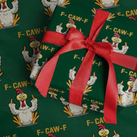 Funny F Caw F Sarcastic Chicken Meme Wrapping Paper Roll Middle Finger Offensive Humor