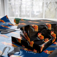 Funny F Caw F Surprise Chicken Meme Wrapping Paper Roll Hilarious Shocked Bird Graphic for Comedy Lovers