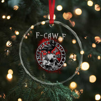 Funny F Caw F Viking Crow Crystal Glass Ornament Vegvisir Black Bird Gothic Skull Adult Humor - Wonder Print Shop