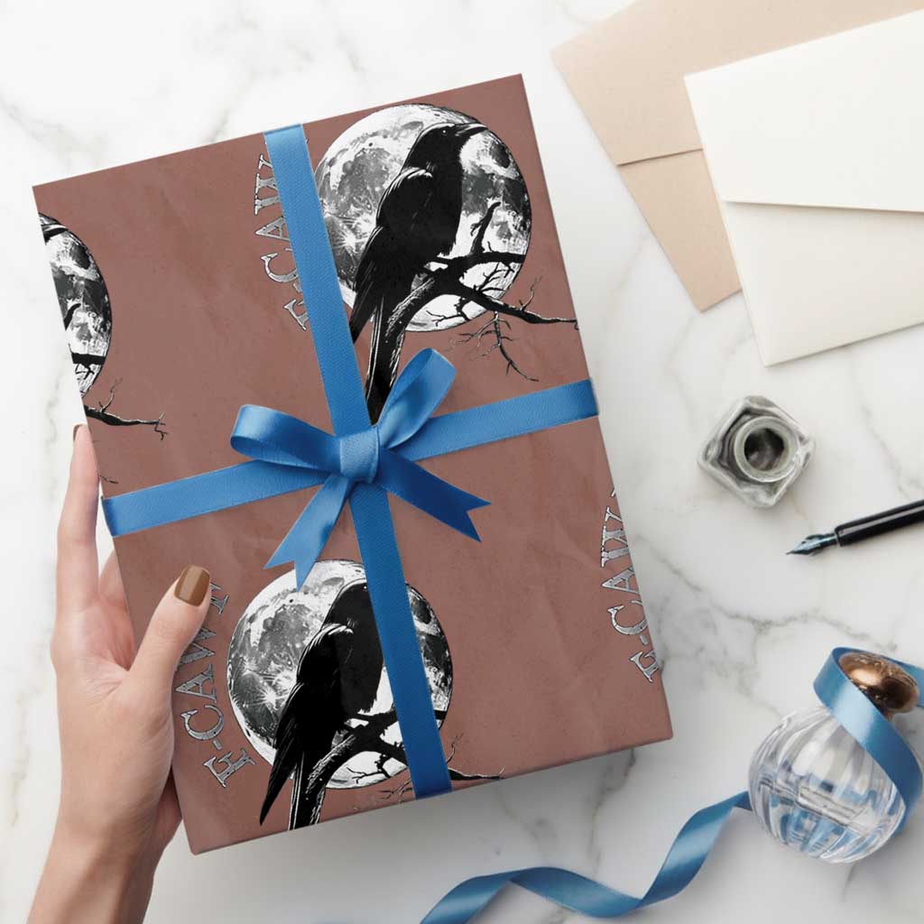 Funny F Caw F Wrapping Paper Roll Black Crow Moon Gothic Adult Humor - Wonder Print Shop