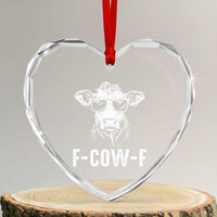 Funny F-Cow-F Cow Attitude Meme Heart Crystal Glass Ornament Subtle Sass Farm Fresh Humor - Wonder Print Shop