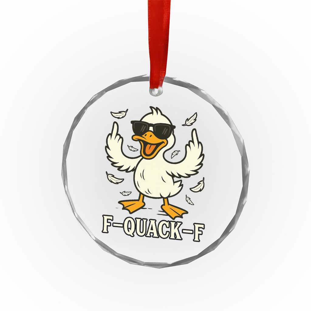 Funny F Quack F Silly Duck Sarcastic Joke Gift Crystal Glass Ornament - Wonder Print Shop