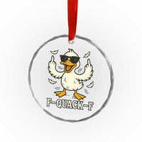 Funny F Quack F Silly Duck Sarcastic Joke Gift Crystal Glass Ornament - Wonder Print Shop