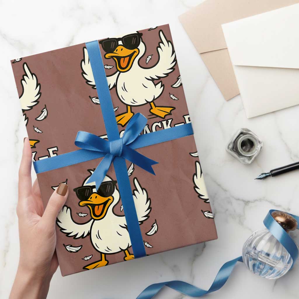 Funny F Quack F Silly Duck Sarcastic Joke Gift Wrapping Paper Roll - Wonder Print Shop