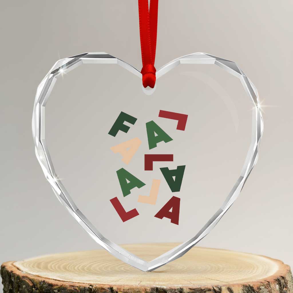 Funny Fa La La 8 Xmas Carol Holiday Heart Crystal Glass Ornament - Wonder Print Shop