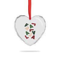 Funny Fa La La 8 Xmas Carol Holiday Heart Crystal Glass Ornament - Wonder Print Shop