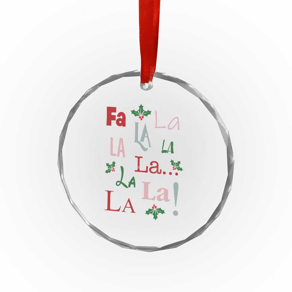 Funny Fa La La 8 Xmas Carol Song Crystal Glass Ornament Holiday Mistletoe TS11