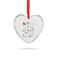 Funny Fa La La 8 Xmas Carol Song Heart Crystal Glass Ornament Holiday Mistletoe - Wonder Print Shop