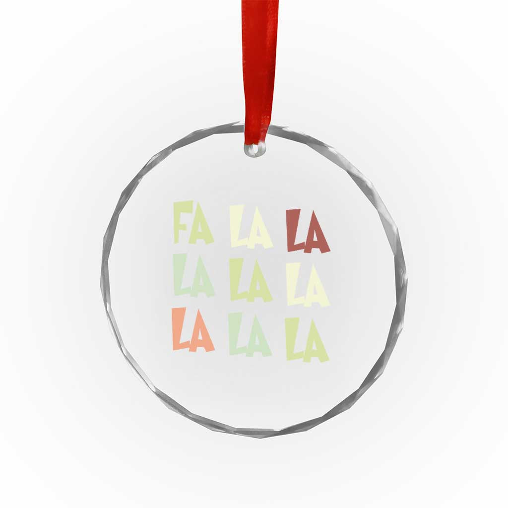Funny Fa La La 8 Xmas Carol Song Holiday Crystal Glass Ornament TS11