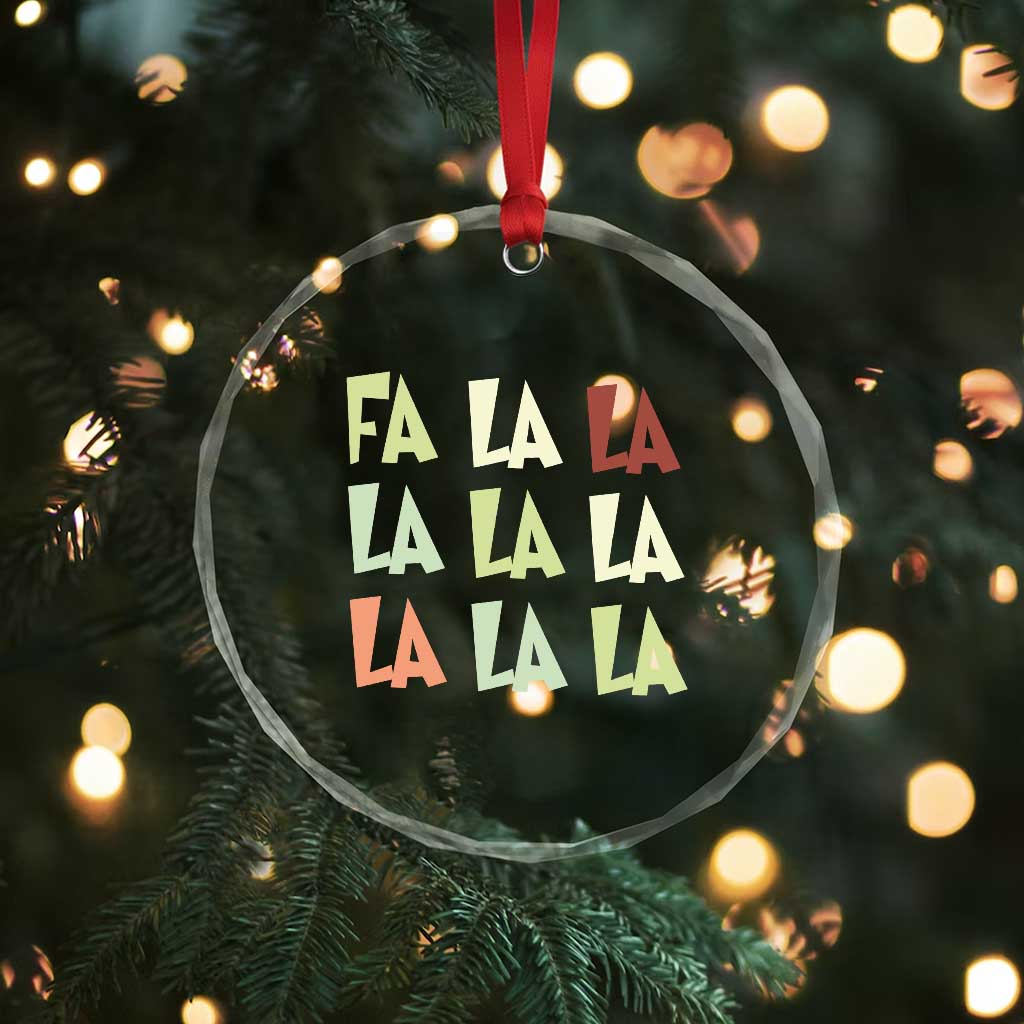 Funny Fa La La 8 Xmas Carol Song Holiday Crystal Glass Ornament TS11