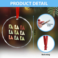Funny Fa La La 8 Xmas Carol Song Holiday Crystal Glass Ornament TS11