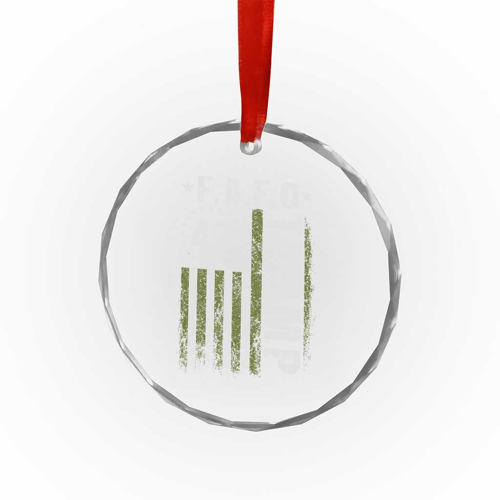 Funny Fafo Crystal Glass Ornament President 47 FDT American Flag