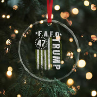 Funny Fafo Crystal Glass Ornament President 47 FDT American Flag
