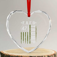 Funny Fafo Heart Crystal Glass Ornament President 47 FDT American Flag