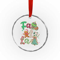 Funny Falala Christmas Song Faux Glitter Gingerbread Crystal Glass Ornament - Wonder Print Shop