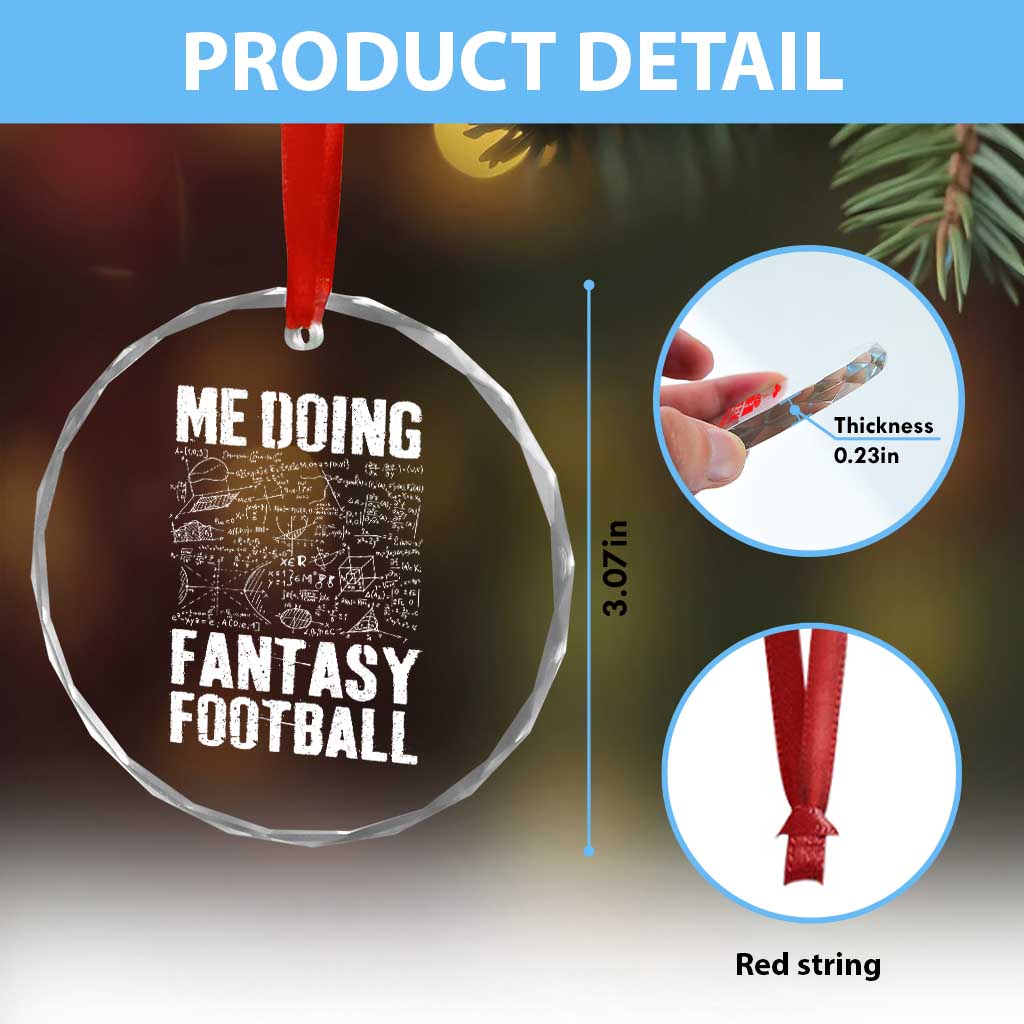 Funny Fantasy Football Crystal Glass Ornament Draft Party Commish FFL Vintage Touchdown Season TS10