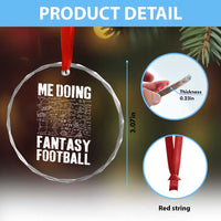 Funny Fantasy Football Crystal Glass Ornament Draft Party Commish FFL Vintage Touchdown Season TS10
