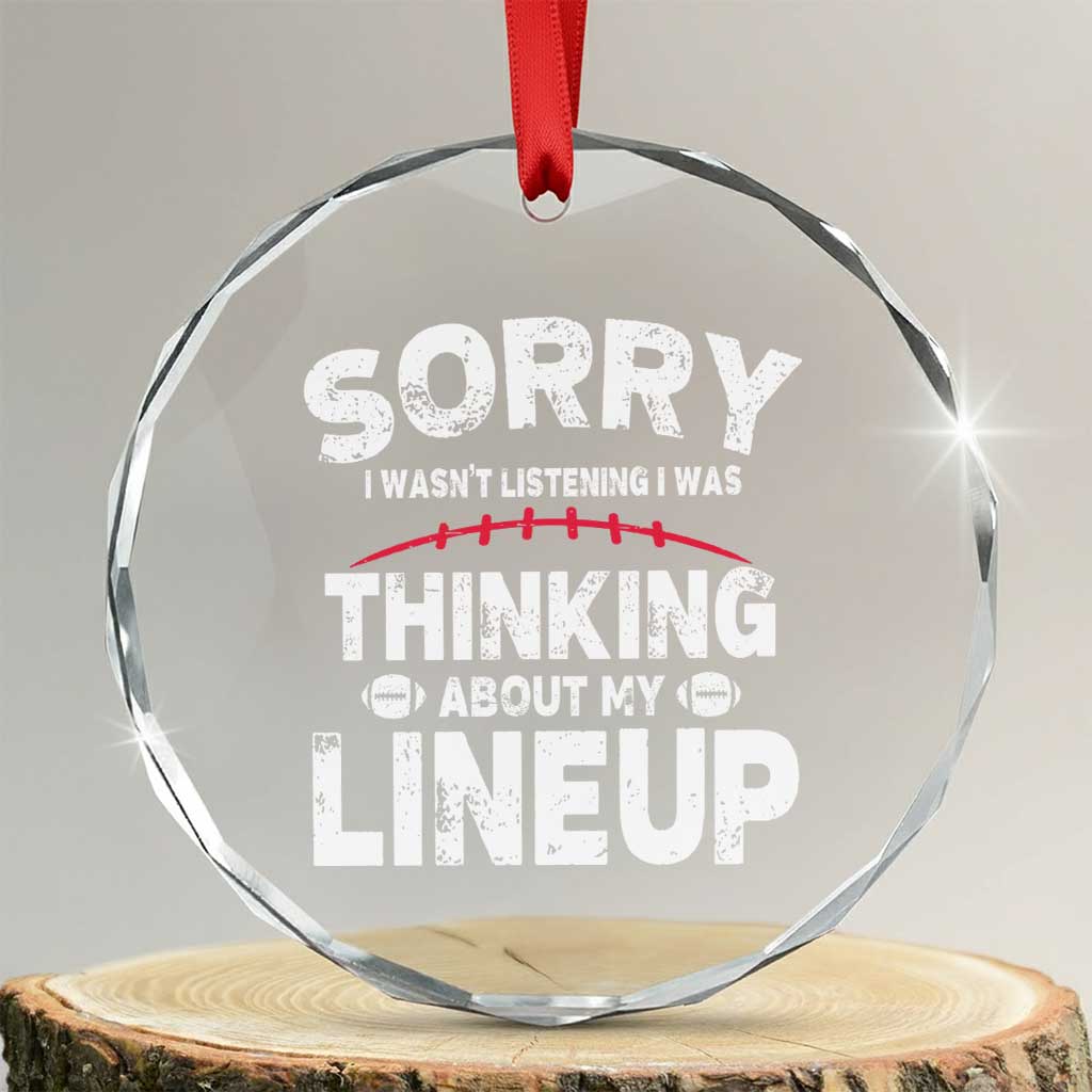 Funny Fantasy Football Player Crystal Glass Ornament Commissioner Draft Party - Wonder Print Shop