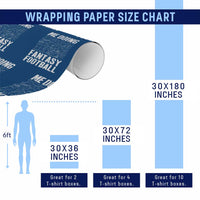 Funny Fantasy Football Wrapping Paper Roll Draft Party Commish FFL Vintage Touchdown Season - Wonder Print Shop