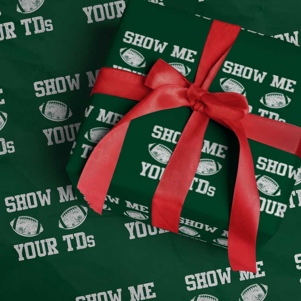 Funny Fantasy Football Wrapping Paper Roll Show Me Your TDs Draft Party commish FFL - Wonder Print Shop