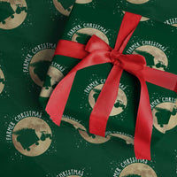 Funny Farmer Christmas Wrapping Paper Roll Xmas Santa Farm Tractor Moon - Wonder Print Shop