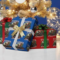 Funny Farmer Christmas Xmas Santa Farm Tractor Wrapping Paper Roll - Wonder Print Shop
