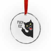 Funny Fck Ice Black Cat Crystal Glass Ornament Resist Minneapolis Political