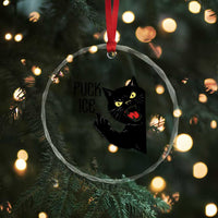 Funny Fck Ice Black Cat Crystal Glass Ornament Resist Minneapolis Political