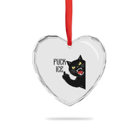 Funny Fck Ice Black Cat Heart Crystal Glass Ornament Resist Minneapolis Political