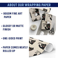Funny Fck Ice Black Cat Wrapping Paper Roll Resist Minneapolis Political