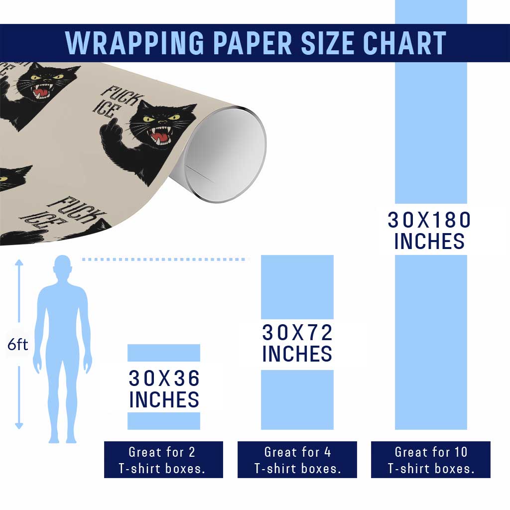 Funny Fck Ice Black Cat Wrapping Paper Roll Resist Minneapolis Political