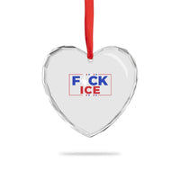 Funny Fck Ice Heart Crystal Glass Ornament Immigration Activist Anti Deportation Middle Finger Graphic