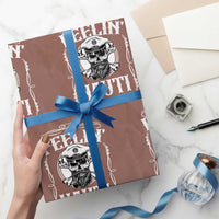 Funny Feelin Nauti Wrapping Paper Roll Boat Captain Pontoon Sailing Sailor Skull - Wonder Print Shop