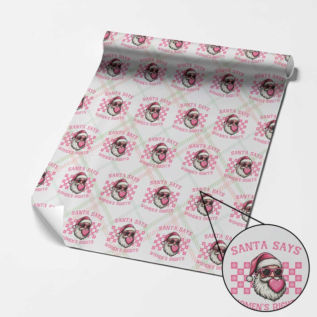 Funny Feminist Activist Christmas Wrapping Paper Roll Santa Says Womens Rights - Wonder Print Shop