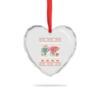 Funny Feminist Christmas Lights And Reproductive Rights Ugly Holiday Gift Heart Crystal Glass Ornament - Wonder Print Shop