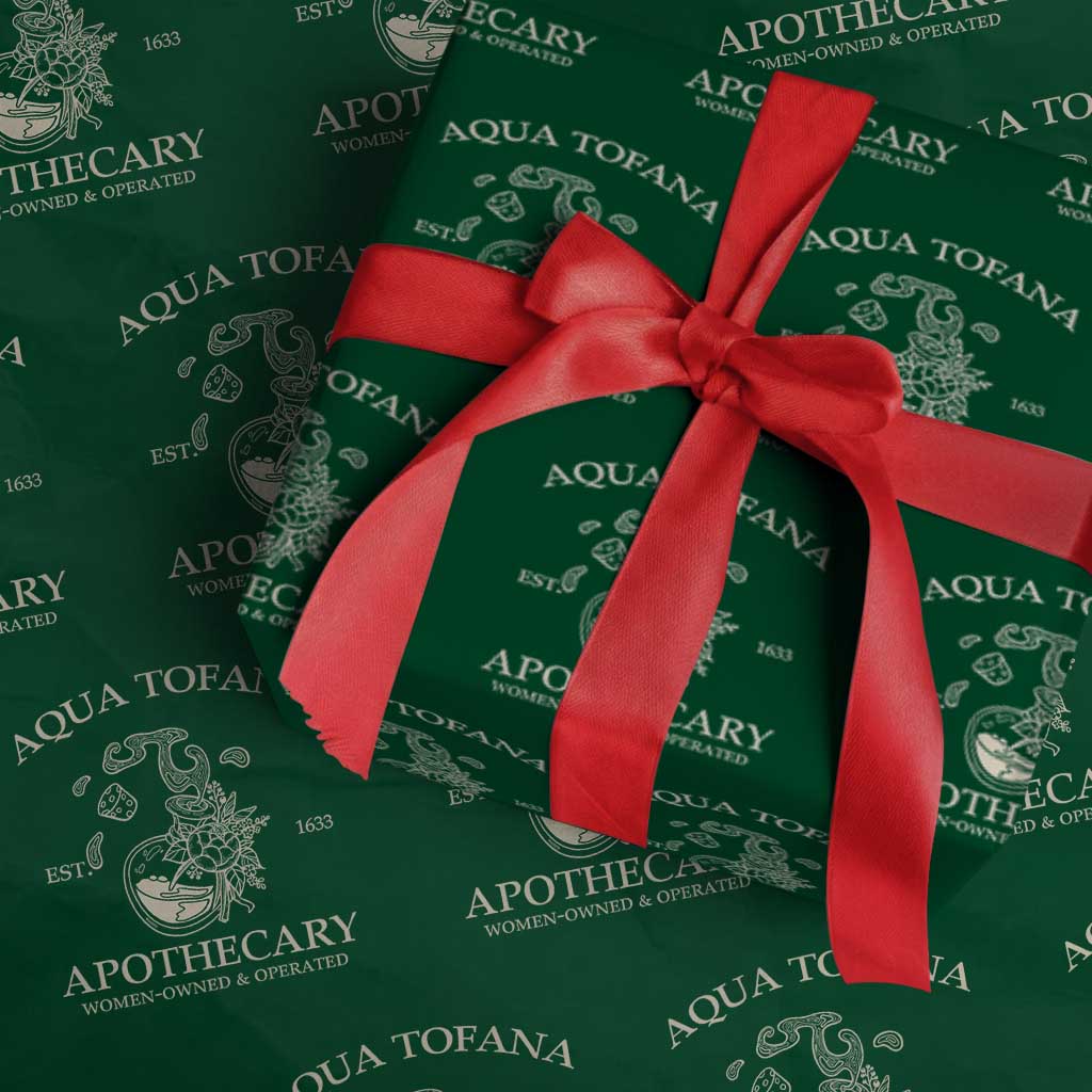 Funny Feminist Wrapping Paper Roll Aqua Tofana Apothecary Est 1633 Retro Vintage
