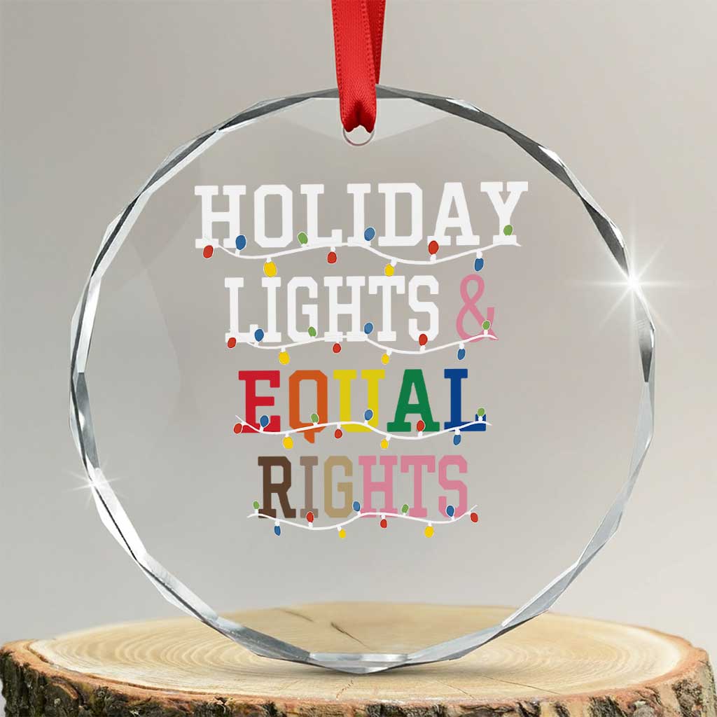 Funny Feminist LGBT Xmas Crystal Glass Ornament Holiday Lights And Equal Rights Led Lights TS11
