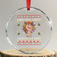 Funny Feminist Lights And Reproductive Rights Crystal Glass Ornament Ugly Christmas Gift - Wonder Print Shop